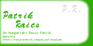 patrik raics business card